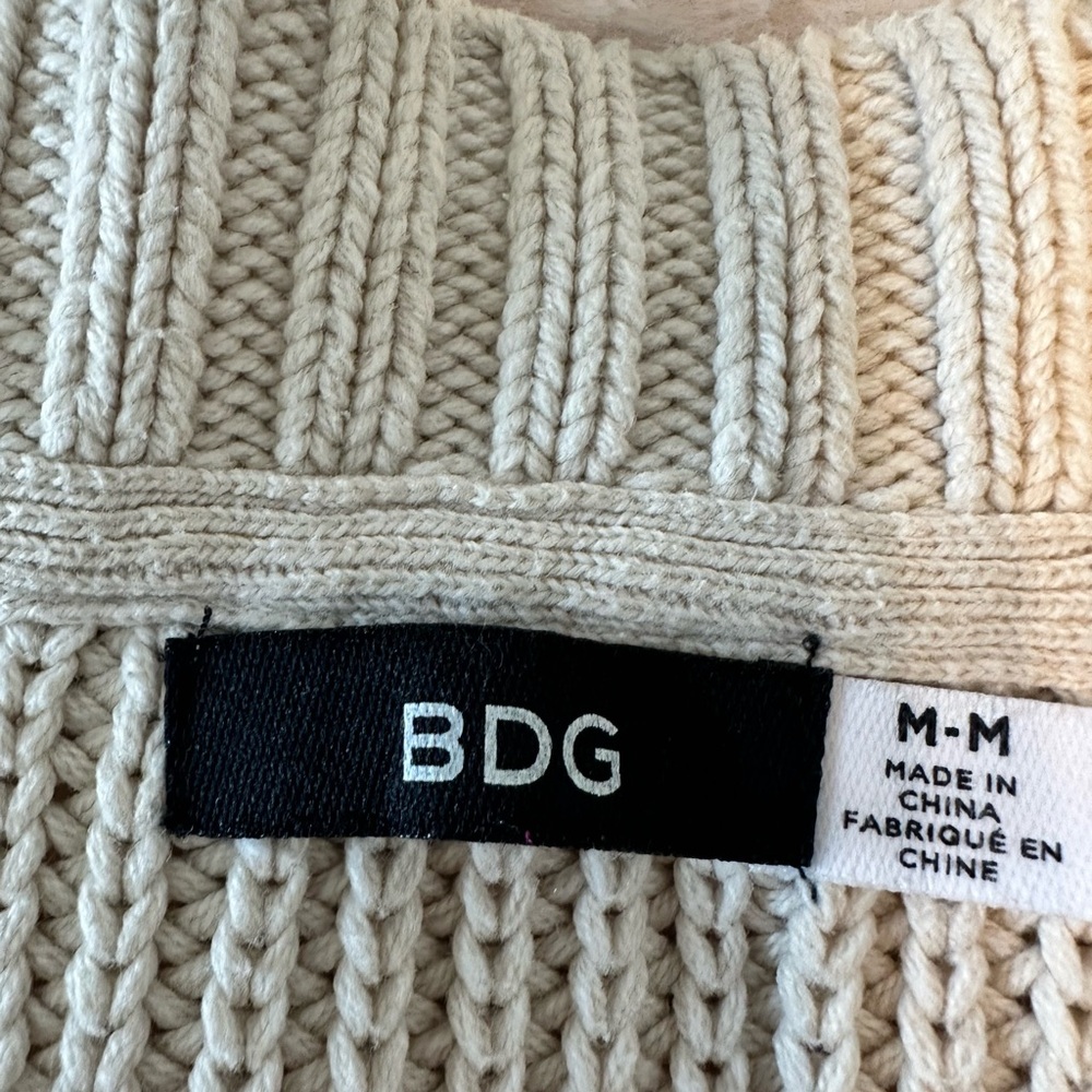 Urban Outfitters BDG Cream Cable Knit Cardigan Grandpa Sweater - Picture 7 of 11
